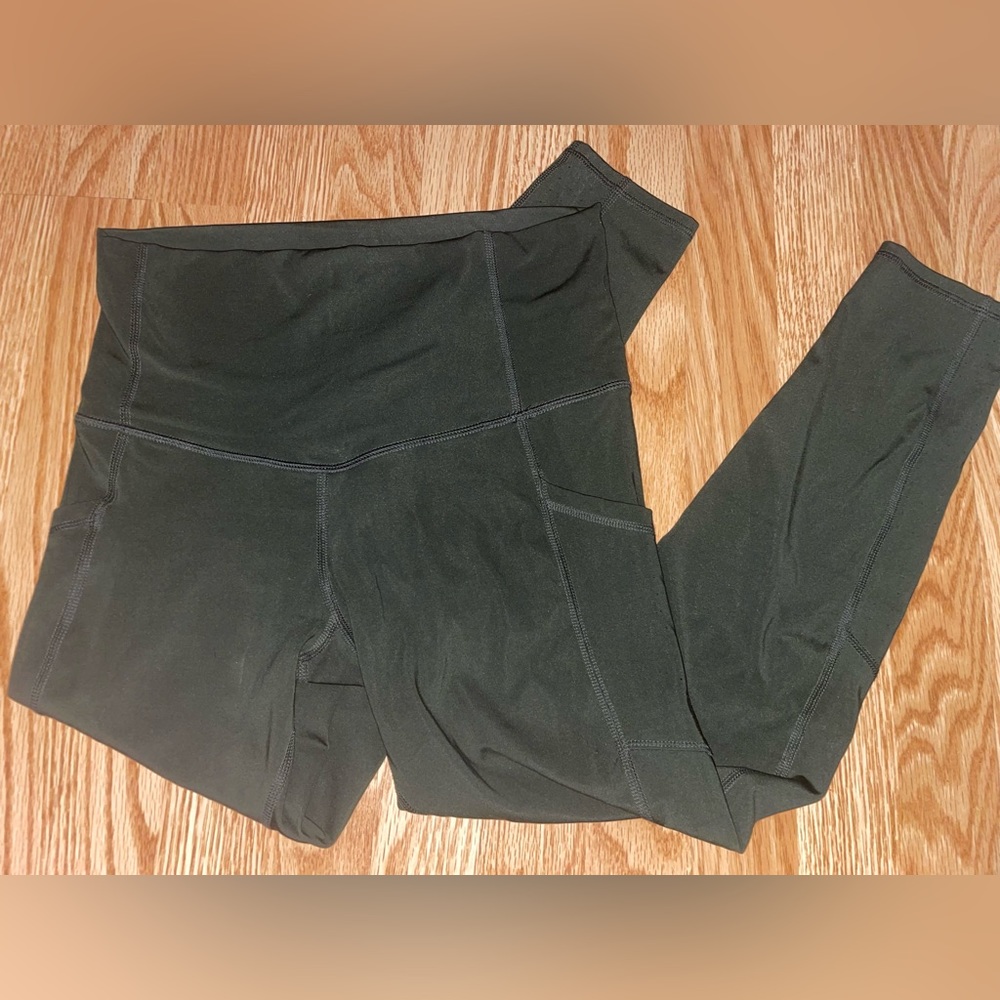 army green high waisted champion leggings